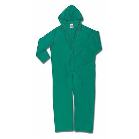 Dominator 0.42mm PVC/Poly/PVC Cvrall,L, PVC/Polyester, 30" Inseam, 52" Waist, Green, L