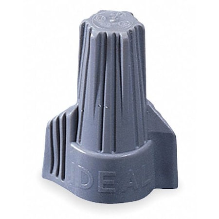 Twist-On Wire Connector, 6 AWG Max, Gray, Polypropylene Insulation, 600 V, 50 PK