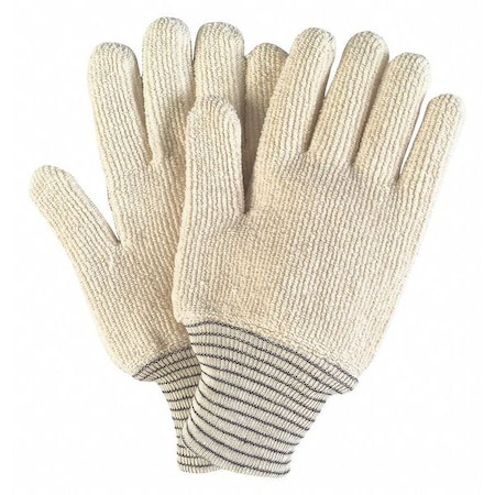 Hotline 9433 E Weight Terry Black Stripe,PK12, 400  Degrees F Max Temp., Knit Cuff Beige, L ( 9 )