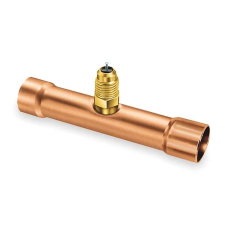 1/4" Access Valve Swaged T,Brass/Copper