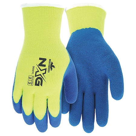 Hi-Vis Cold Protection Cut-Resistant Gloves, Cotton/Polyester/Acrylic Lining, Green, S ( 7 )