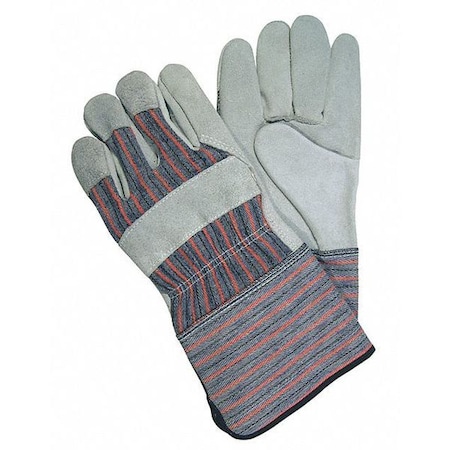 Leather Palm Gloves, Gauntlet Cuff, Wing Thumb, L, 12 PK