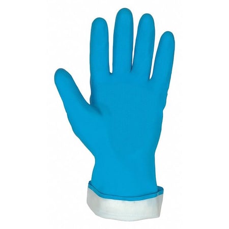 Chemical Resistant Gloves, Latex, 13.39" L, Blue, M, 12 PK