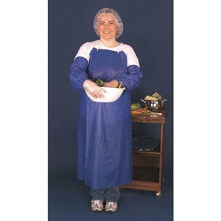 6 Mil Blue Vinyl Apron Edge 35 X,PK12, Vinyl, Blue, 48 in, Universal