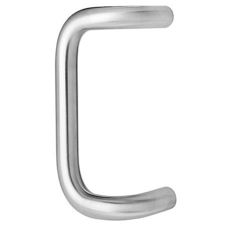 Offset Pull Handle, Stainless Steel, Satin, Clips/Fasteners