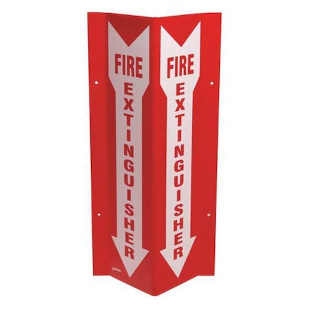Fire Extinguisher Sign, 18 in Height, 8 1/2 in Width, Acrylic, Rectangle, English