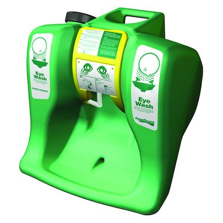 Aqua-Guard Eyewash Station, Gravity-Fed, 16 gal Capacity, Counter or Wall Mount, Portable