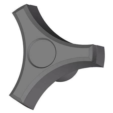 Three Prong Knob, 3/8-16 Thread Size, 1.125"L, Steel