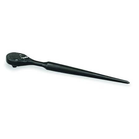 1/2" Drive 52 Geared Teeth Pear Head Style Hand Ratchet, 14" L, Black Oxide Finish