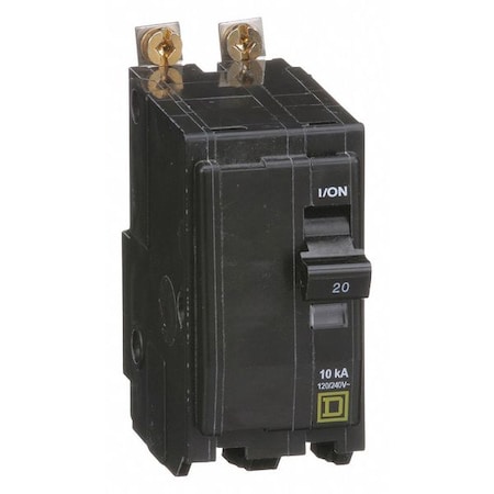 Miniature Circuit Breaker, QO Series, 20A, 2 Pole, 120/240V AC, 10kA at 120/240V AC