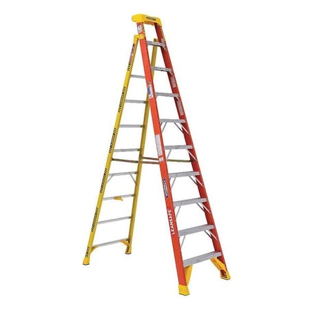 10 ft Fiberglass Stepladder, 300 lb Capacity