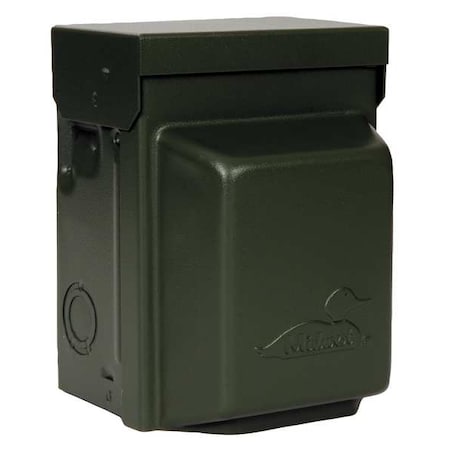 7 1/8 in H x 5 3/4 in W x 5 3/16 in D Unmetered Surface Power Outlet