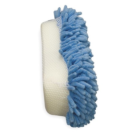 Sponge, 9-1/2"L, 5"W, Chenille/Mesh, Blue