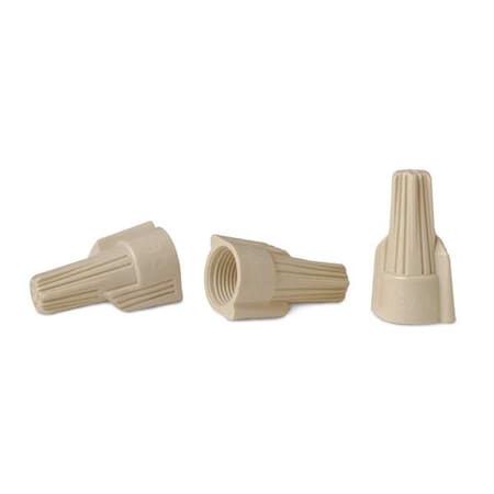 Twist-On Wire Connector, 8 AWG Max, Tan, Polypropylene Insulation, 600 V, 150 PK