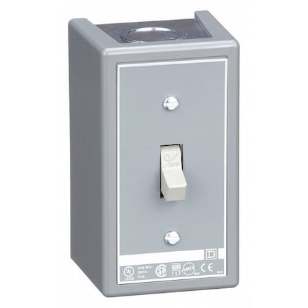 Manual Motor Switch, 30 A, 2 P, 1 Phase, Toggle, Type K, Class 2510 Series, NEMA 1