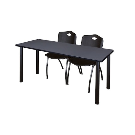 Rectangle Tables > Training Tables > Kee Table & Chair Sets, 66 W, 24 L, 29 H, Grey
