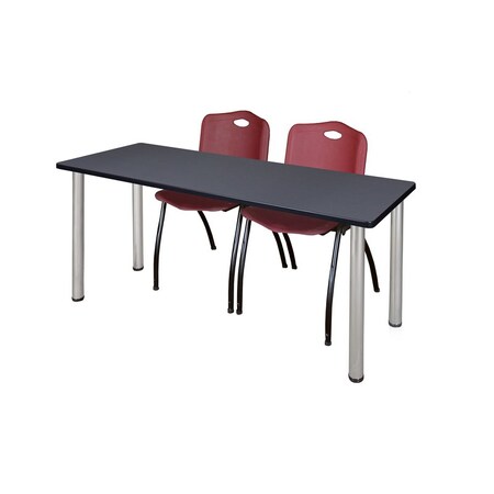 Rectangle Tables > Training Tables > Kee Table & Chair Sets, 66 W, 24 L, 29 H, Grey