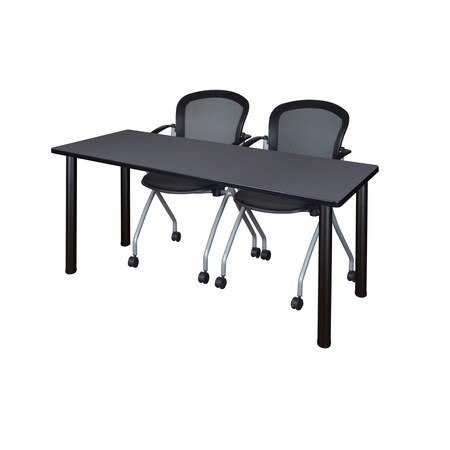 Rectangle Tables > Training Tables > Kee Table & Chair Sets, 66 W, 24 L, 29 H, Grey