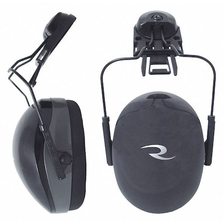 Hard Hat Mounted Ear Muffs, 26 dB NRR, General Purpose, Black