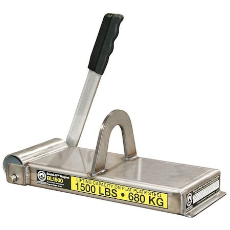 Lifting Magnet,1500 lb Cap,13-3/4 In OAL