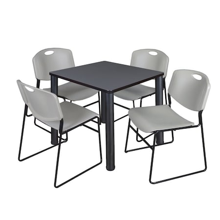 Kee Square Table & Chair Set, Wood, Metal, Polypropylene Top