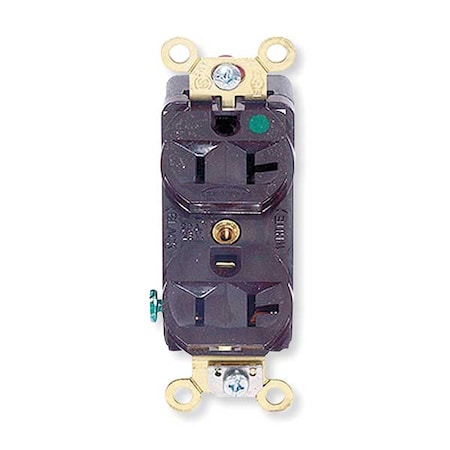 Straight Blade Receptacle, 5-20R, 20 A, 125V AC, 2 Pole, 3 Wire, Flush Mount, Grounded