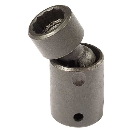 1/4 in Drive Impact Socket Standard Socket, black oxide,13 mm