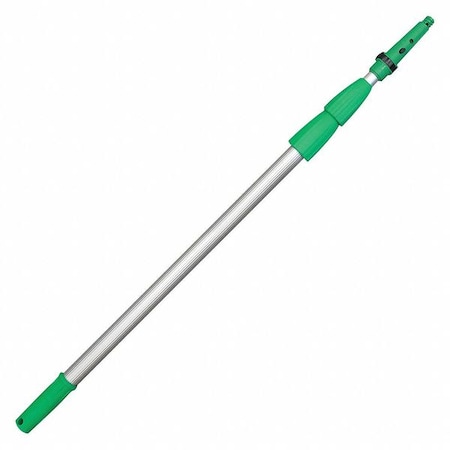 216" Threaded Telescoping Pole, 7/8 in Dia, Silver/Green, Aluminum/Plastic