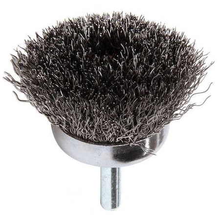 Crimped Wire Cup Wire Brush, Stem, 1-3/4"