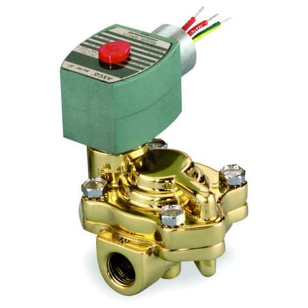 Solenoid Valve, 2-Way, 2-Position, Normally Closed, 3/4 in Pipe Size, 120V AC, Slow-Closing, Brass