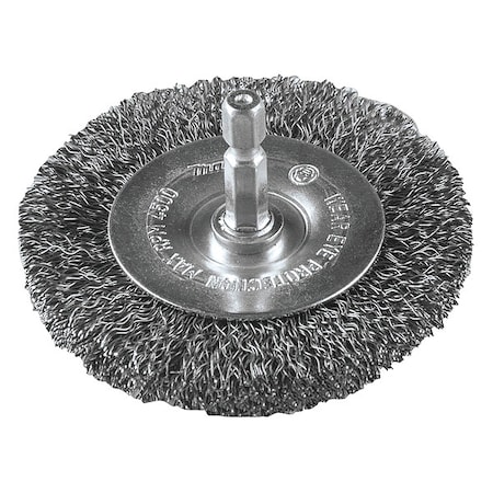 3" Crimped Wire Wheel, 1/4" Hex Shank
