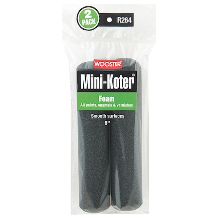 6" Mini Paint Roller Cover, 3/8" Nap, Foam