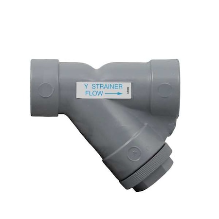Y Strainer, 1-1/2" Pipe, Threaded, CPVC, 150 psi