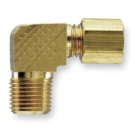 1/2" Compression x MNPT Brass 90 Degree Elbow 10PK