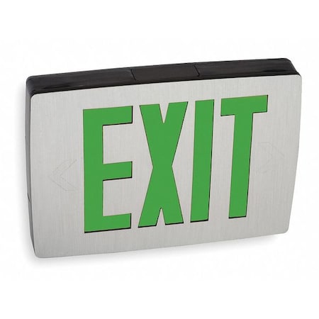 Exit Sign, Black, 1 Face(s), LED, Universal Mount, Not Battery Powered