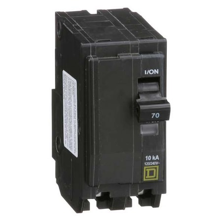 Miniature Circuit Breaker, QO Series, 70A, 2 Pole, 120/240V AC, 10kA at 120/240V AC