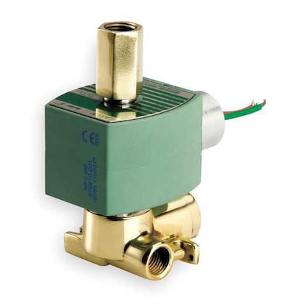 Solenoid Valve, 3-Way, 2-Position, Normally Closed, 1/4 in Pipe Size, 120V AC, Quick Exhaust, Brass