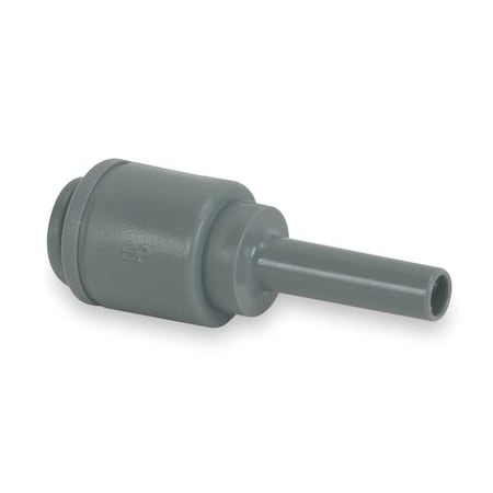 Push-Fit Adapter Fitting, 1/4 in Tube Size, Acetal, Gray, 10 PK
