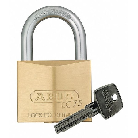 Padlock, Keyed Alike, Standard Shackle, Square Brass Body, Steel Shackle, 5/8 in W