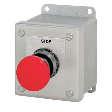 Push Buttn Cntrl Station,Stop,Mshrm Head
