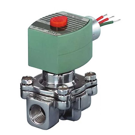 Solenoid Valve, 2-Way, 2-Position, Normally Closed, 3/4 in Pipe Size, 12V DC, High Flow, Aluminum