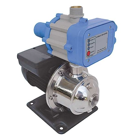 Constant Pressure Booster Pump, 1 hp, 115V AC, 1 Phase, 1 in NPT Inlet Size, 2 Stage