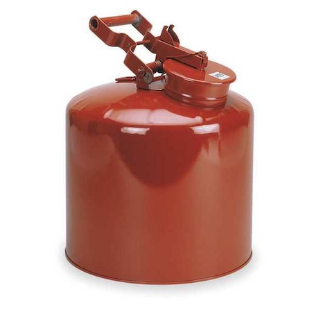 Liquid Disposal Safety Can, Galvanized Steel, 5 gal, Flame Arrester, Red, Flammables