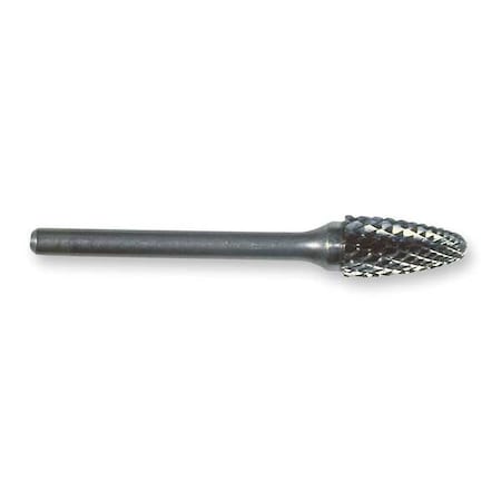 Carbide Bur,Round Nose Tree,1/4,dbl Cut