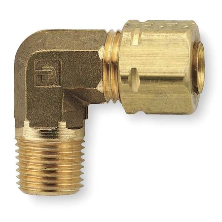 1/2" Compression x MNPT Brass 90 Degree Elbow 10PK