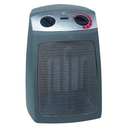 Portable Electric Heater, 120V AC, 650W/1000W/1500W, 3 Settings, Non-Oscillating, Gtey