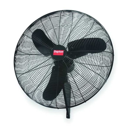 Light Duty Quiet Design Industrial Fan, Wall Mount, 30 in Blade Dia, 115V, 3,450/6,090/7,450 cfm