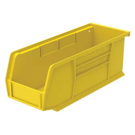 Hang & Stack Storage Bin, Plastic, Yellow, 4 in H, 4 1/8 in W, 10 7/8 in L
