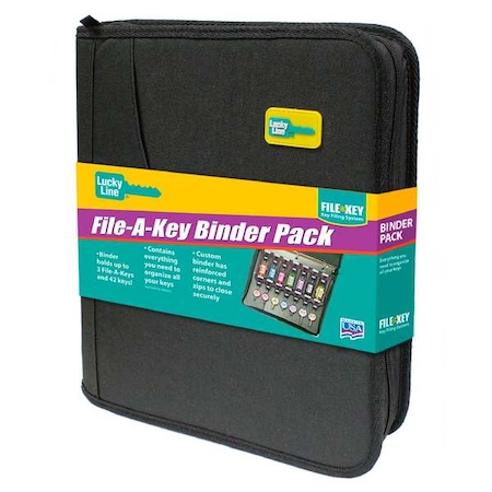 File-A-Key, Binder, Black, Fabric, Binder, -