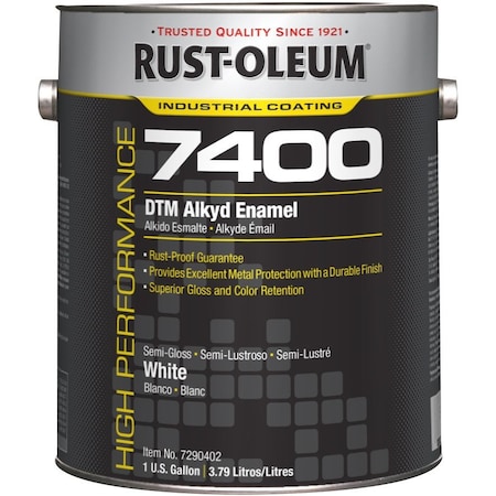 Interior/Exterior Paint, Semi-gloss, Oil Base, White, 1 gal
